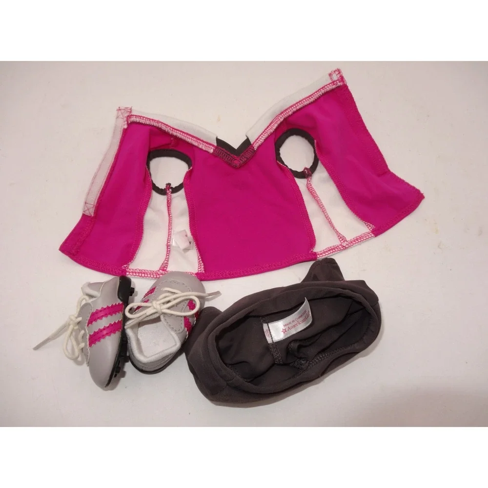 American Girl Doll Truly Me‎ Lacrosse Outfit Pink Gray Jersey Skirt Cleats